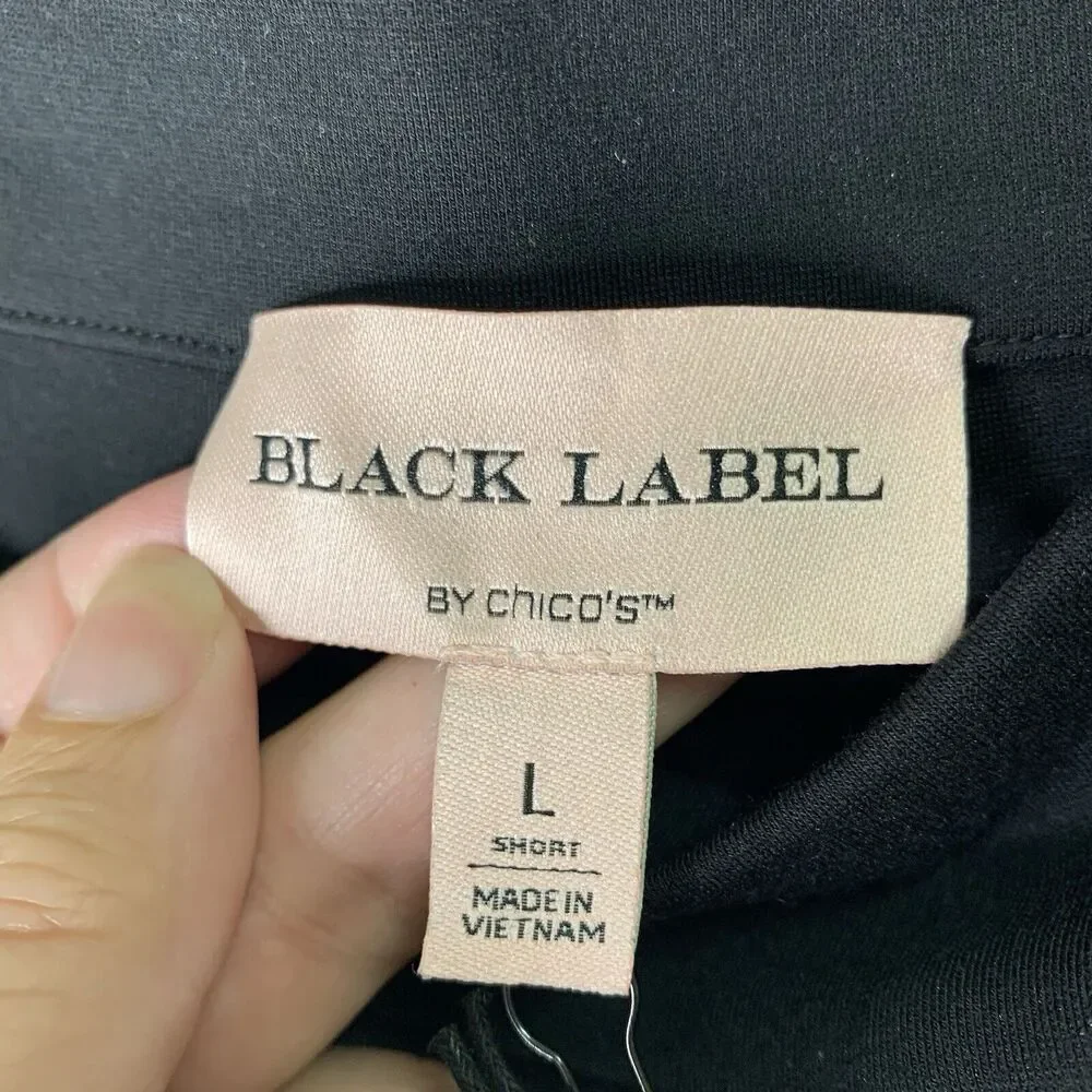 Chico Black Label Flare Pull-On Pants Womens Size Large SHORT Black NWT $139 - Picture 3 of 11